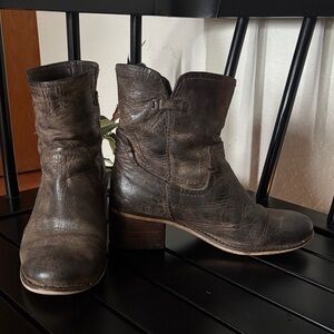 Target Distressed Dark Brown Ankle Booties